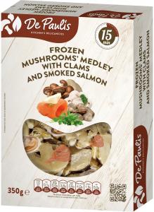Mushrooms Medley with Clams and Smoked Salmon